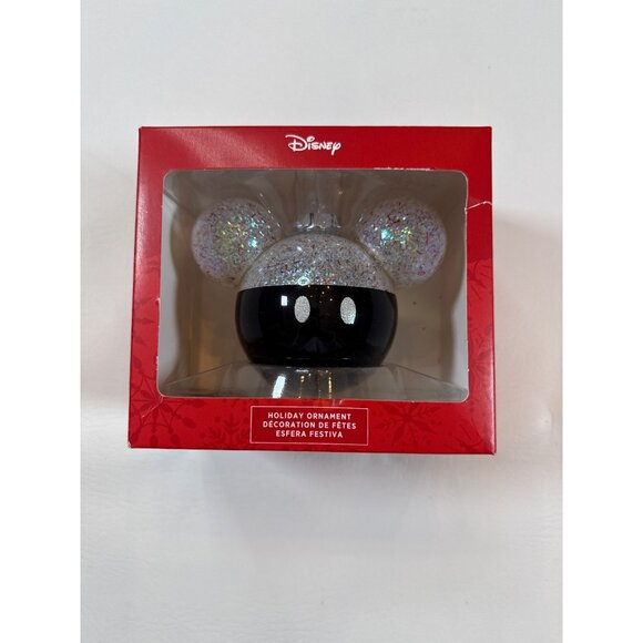 Disney Other - Holiday Ornament Disney Mickey Mouse Ears Design Glitter Accent